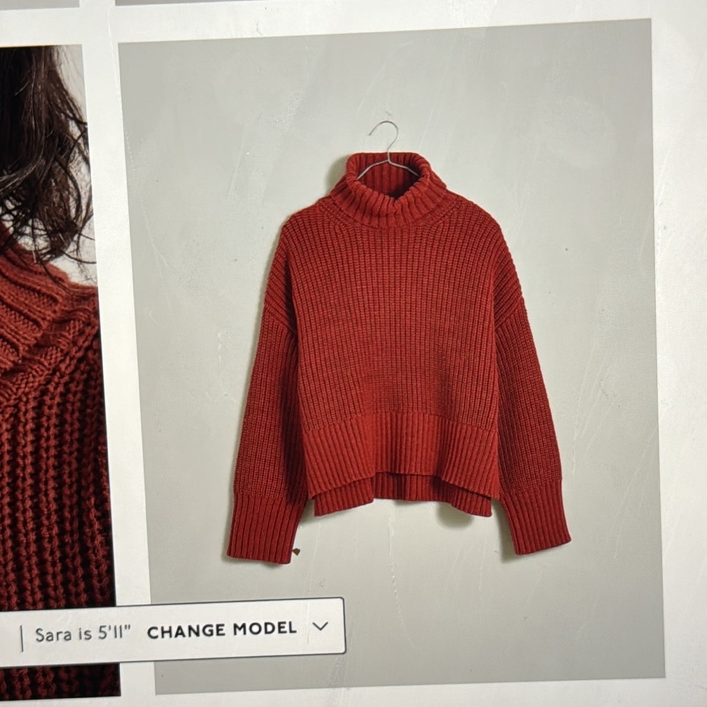 “Madewell” Wide Rib Turtleneck Sweater in color “Antique Rose”